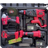 [Ensemble de cinq pièces] Perceuse électrique, meuleuse d'angle, machine à découper, marteau électrique, batterie lithium rechargeable, ensemble d'outils électriques