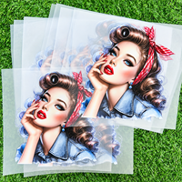 Autocollants de transfert DTF personnalisés style pin-up vintage, motifs rétro pour T-shirts et vêtements, impression sur mesure