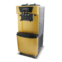 Machine à crème glacée molle en promotion, machine à crème glacée molle commerciale en acier inoxydable 22-30L/h, 3 saveurs