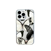Coque transparente en TPU avec collage artistique de papillons aquarelle, étui de téléphone mignon et souple antichoc pour iPhone 17 16 15 14 13 Pro Max