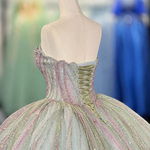 For 6800 Colorful Sweetheart Empire Puffy Women's Quinceanera Dresses with Beading Appliques Crystal Natural Waistline - Product Image 6