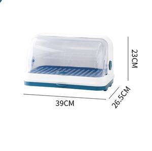 Usine en gros ménage cuisine Double vidange bol support avec <span class=keywords><strong>couvercle</strong></span> anti-poussière bol stockage égouttoir support - Product Image 3