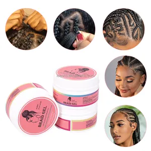 Wholesale Private Label Edge Control Extreme Strong Hold 4c Black Hair Braid Gel No Flake Hair Styling Pomade Wax Edge Control