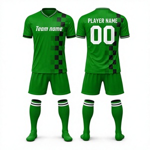 เสื้อฟุตบอลทีมสีเขียว คอวี ระบายอากาศได้ดี ผลิตด้วยเทคนิค Sublimation ผ้าโพลีเอสเตอร์ 100% ซึมซับเหงื่อ แห้งเร็ว สามารถสกรีนชื่อทีมได้ - Product Image 1