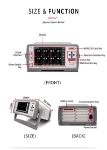 AT4708 Multi-Channel TFT-LCD Temperature Meter With 0.2% Resolution ABS Material Industrial <b>Thermometer</b> AT4708 High - Product Image 6