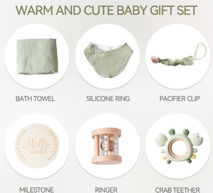 Ensemble de confort pour nouveau-né : couverture apaisante, hochet, attache-sucette, serviette de bain – Cadeau idéal pour les nouveau-nés et accessoires photo - Product Image 3