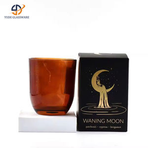 Nouveau design Vente <span class=keywords><strong>en</strong></span> gros Base robuste 150 Ml Bocaux à bougie <span class=keywords><strong>en</strong></span> ambre Bougeoirs et lanternes <span class=keywords><strong>en</strong></span> verre - Product Image 2