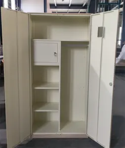 Luoyang Factory Steel Wardrobe Design/Metal Porta Dupla Almirah Quarto Móveis Venda Quente Metal Roupas Pessoal Locker