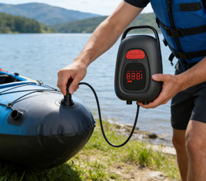 Bomba Eléctrica para SUP de 20 PSI con Luz, Bomba Recargable para Inflar Tablas de Paddle, Kayaks, Botes de Goma, Tablas de Surf y Flotadores - Product Image 6