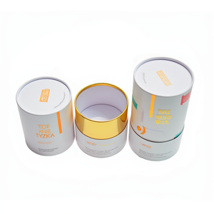 Boîte cylindrique en carton blanc de haute qualité, tube en papier imprimé sur mesure pour la présentation de cadeaux de luxe, de bougies, de bijoux et de cosmétiques - Product Image 2