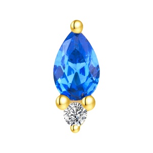 Piercing storie 14k oro massiccio pera taglio pietra senza filo top Piercing gioielli - Product Image 2