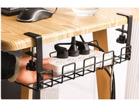 Pas de forage en acier sous le bureau fil câble gestion plateau Rack organisateurs métal prise panier de rangement
