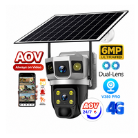 Système de caméra de sécurité CCTV 6MP 4G avec suivi de mouvement humain, reconnaissance faciale, vision nocturne, étanche IP66 pour extérieur