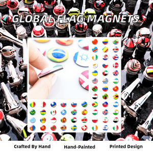 ESSPOC Aimant de réfrigérateur souvenir de voyage fait main avec drapeaux de pays <span class=keywords><strong>du</strong></span> <span class=keywords><strong>monde</strong></span> moderne, dôme en verre 30MM/40MM/50MM/60MM - Product Image 2