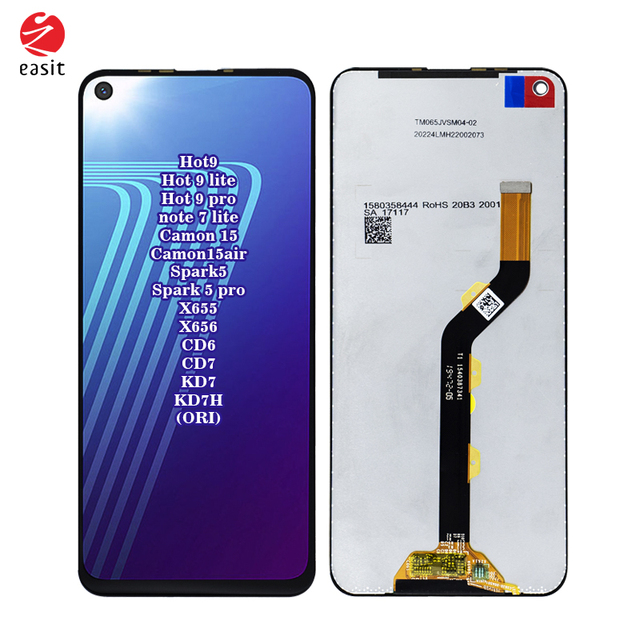 Easit Wholesale Crown Mobile Phone Lcds Screen Touch Display for Infinix Hot 9