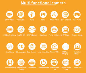 ปริ้นเตอร์ภาพถ่ายขนาดมินิ <span class=keywords><strong>OEM</strong></span> ODM หน้าจอ2.4 "กล้องดิจิตอลพิมพ์ลายสำหรับเด็กเป็นของขวัญ - Product Image 3