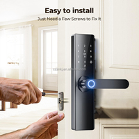 Chenzhuo Nouvelle Serrure Numérique Intelligente Automatique Tuya WiFi en Alliage de Zinc et d'Aluminium pour Porte en Bois avec Empreinte Digitale et Code