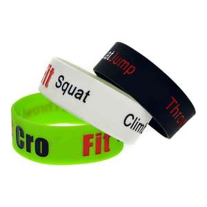 Bracelet de sport personnalisé en silicone élargi lumineux avec logo sérigraphié en caoutchouc personnalisé - Product Image 3