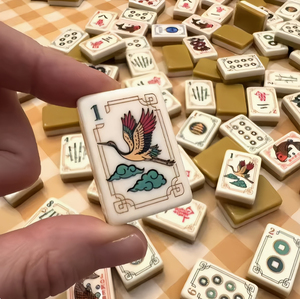 Treasured Premium Acrylic Cloisonne Inspired Luxury Style Party <b>Mahjong</b> Game <b>Set</b> for Home and Club Play - Product Image 2