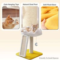 Promotion : Tour d'escalade pour chat multi-styles, mignonne, avec griffoir et plateforme de saut tout-en-un, en panneau de densité blanc résistant à l'usure