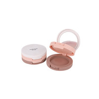 Offre Spéciale – Boîtier Compact Double Couche en Plastique Rond Personnalisable pour Poudre de Teint et Fard à Joues – Petit Format Portable et Adorable
