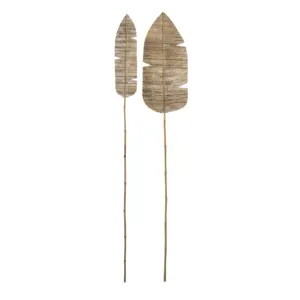 bamboo standing cane with giant leaf or handle bamboo accessories high quality originally handmade from Indonesia
