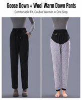 Pantalon d'hiver en duvet de canard, rembourré en laine, chaud, noir, coupe droite, épais et isolant, pour femmes et hommes