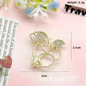 เข็มกลัดรูปสุนัขจิ้งจอก ทอง เงิน โลหะผสมสังกะสี พลอยเทียม การ์ตูนสัตว์ เข็มกลัดผู้หญิง ทุกโอกาส - Product Image 4