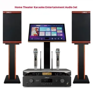 SHILE HF-6 AV-24 SH-11 <strong>Professional</strong> Home Theater KTV Audio Set Bookshelf <strong>Speaker</strong> with Wireless Microphone Support Display Screen - Product Image 6