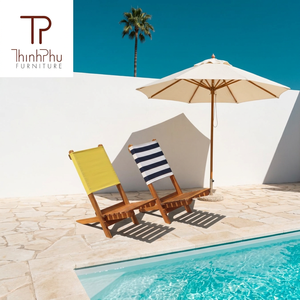 Silla de Playa Portátil de Madera de Pino Sólido, Diseño Moderno y Lujoso, Resistente al Agua, Ligera, para Uso en Exteriores, Parques y Villas - Product Image 6