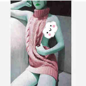 Suéter de punto sexy para mujer 2026, sin espalda, sin mangas, cuello alto, estilo cosplay, vestido suéter. - Product Image 5