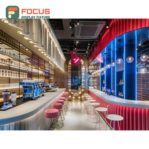 Étagère de présentation de produits de café haute en bois à lattes, pour condiments et produits de torréfaction - Product Image 3