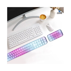 Set <span class=keywords><strong>di</strong></span> Supporto Ergonomico per Polso in Gel per Gamer, Tappetino per Mouse da Gaming, Cuscino in Silicone Trasparente, Colore Personalizzabile, Set per Alleviare il Dolore - Product Image 1