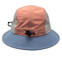 Chapeau Bob Personnalisé pour Adultes, Style Image, Quatre Saisons, pour Surf et Trail Running, Ajustable, Perforé, en Polaire, avec Blocs de Couleurs, pour l'Extérieur
