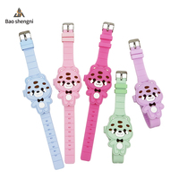 Montre pour enfants jouets avec logo personnalisé ourson, montre numérique LED en silicone, montre sport étanche pour filles et garçons à offrir