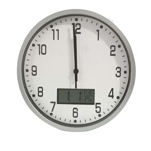 Thermomètre en plastique de 12 pouces <span class=keywords><strong>Horloge</strong></span> <span class=keywords><strong>murale</strong></span> Lcd Horloges murales numériques avec température - Product Image 1