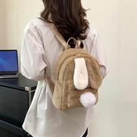 Sac à dos en peluche douce YHY avec oreilles de lapin à double poignée, idéal comme cadeau d'anniversaire