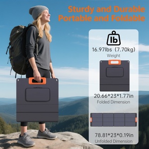 แผงโซลาร์เซลล์แบบพกพาพับได้ Winsteady OEM กำลังไฟ 200 วัตต์ ประสิทธิภาพสูง 25% ผลิตจากซิลิคอนโมโนคริสตัลไลน์ มาตรฐานกันน้ำ IP68 ได้รับการรับรอง CE - Product Image 2