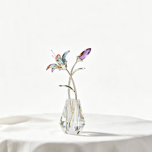 Figurine de fleur de lys en cristal, multicolore, directement de l'usine, ornement de vase à fleurs en cristal, souvenir de mariage, de la Saint-Valentin, pour la maison - Product Image 2