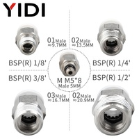 1/8 1/4 3/8 1/2 BSP R filetage mâle à 4mm 6mm 8mm 10mm laiton Push in pour s'adapter au raccord pneumatique pour connecteur de Tube de tuyau d'air PC 4 10