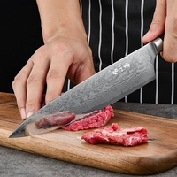 Ensemble de couteaux de cuisine japonais multifonctionnels en acier Damas pour cuisinier professionnel