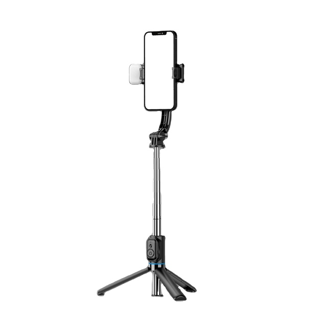 Cheap C01S Rotatable Tripod Stand Extendable Selfie Stick with Wireless Remote Control Selfie Stick for Android Phones with Led