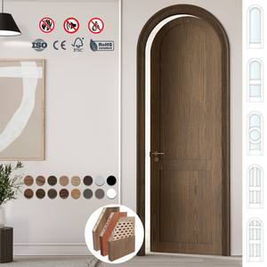 Puertas Interiores Modernas de una Sola Puerta con Diseño Redondeado, de Madera Sólida e Impermeables para Apartamentos y Casas de Campo - Product Image 2