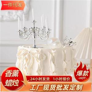 Adornos para Velas de Pastel de Cumpleaños, Decoraciones de Candelabros Retro Europeos y Americanos de Plástico, Suministros Decorativos para Postres - Product Image 6