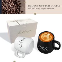 Tasses à café en céramique pour couples, cadeaux pour anniversaire, fiançailles, Noël, petite amie, cadeaux uniques, tasse Mr et Mme