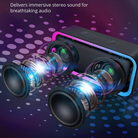 Altavoz A8 IPX5 Resistente al Agua, Sonido de 10W, 20H de Reproducción, V5.0, Emparejamiento TWS RGB, Bajos Potentes, para Fiestas al Aire Libre, Batería de Plástico