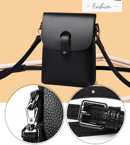 Mini Bolso Bandolera para Teléfono Celular para Mujer, Bolso de Hombro Cuadrado Pequeño de Cuero Genuino Vintage, Cartera para Teléfono con Cierre de Cremallera - Product Image 5
