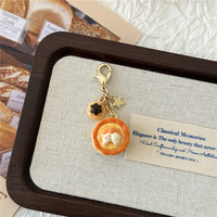 Pendentif de téléphone portable en forme de tarte aux œufs, jouet alimentaire simulé, petit pendentif créatif pour sac, porte-clés mignon pour voiture, vente en gros