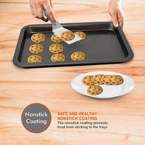<span class=keywords><strong>Plaque</strong></span> de cuisson plate multi-usages en acier au carbone de 0,8 mm avec <span class=keywords><strong>rebord</strong></span> surélevé pour biscuits, pizzas et rôtis - Product Image 4