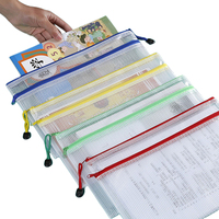 Sac de classement en PVC imperméable translucide à double couche avec fermeture éclair, sac à documents, logo personnalisé, format A4/taille personnalisée, usage bureau/école